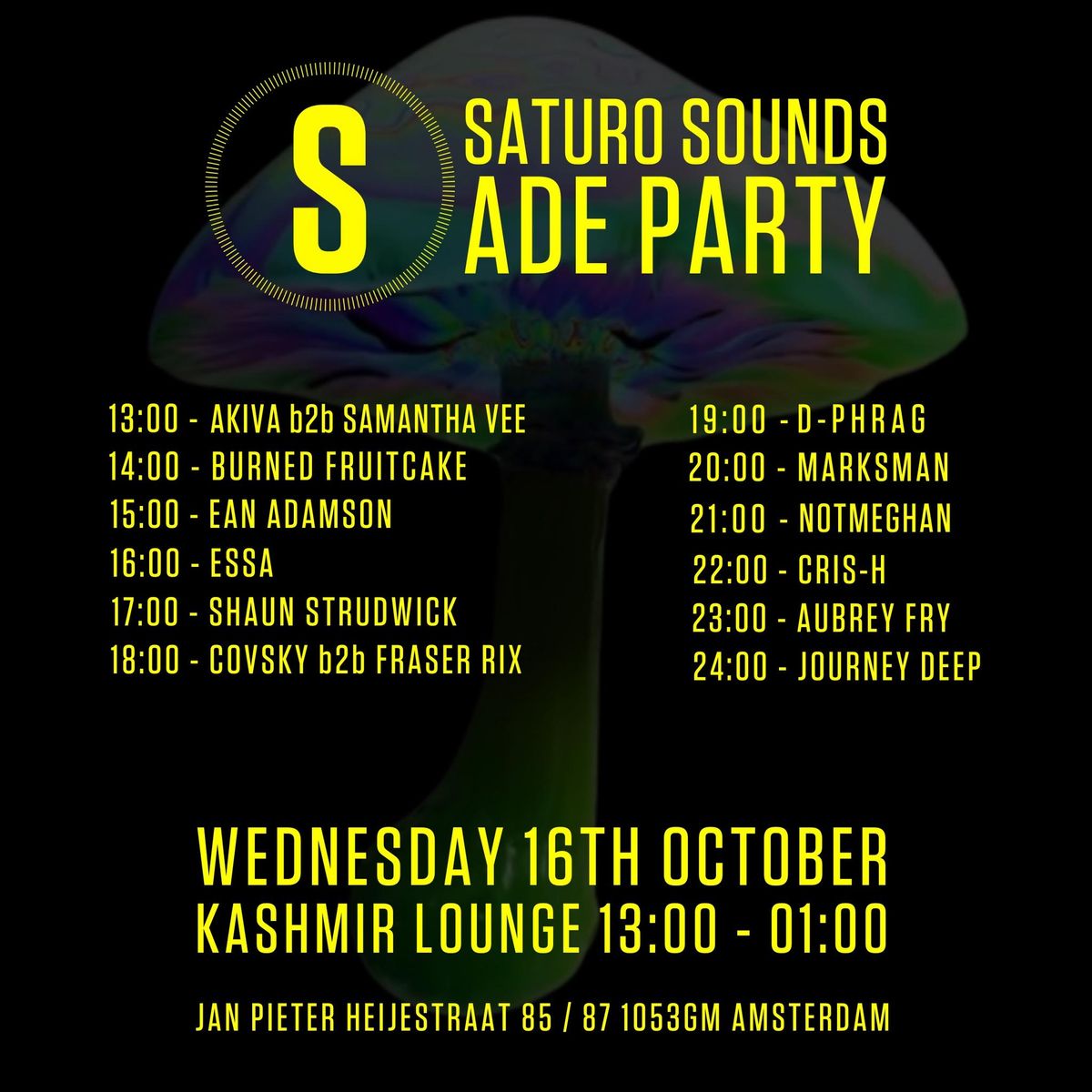 Saturo Sounds ADE Party - Day 1