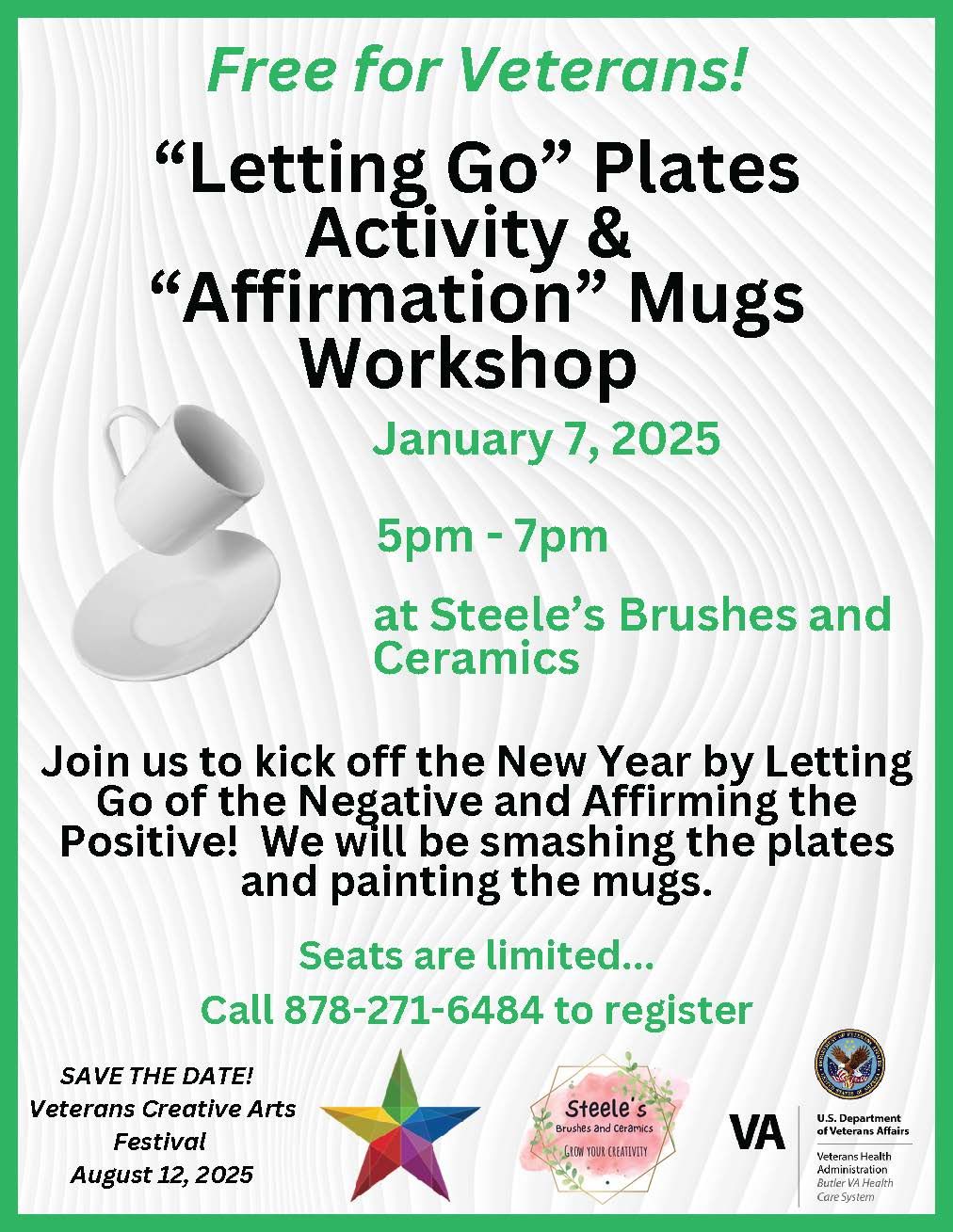 "Letting Go" Plates Activity & "Affirmation" Mugs Workshop