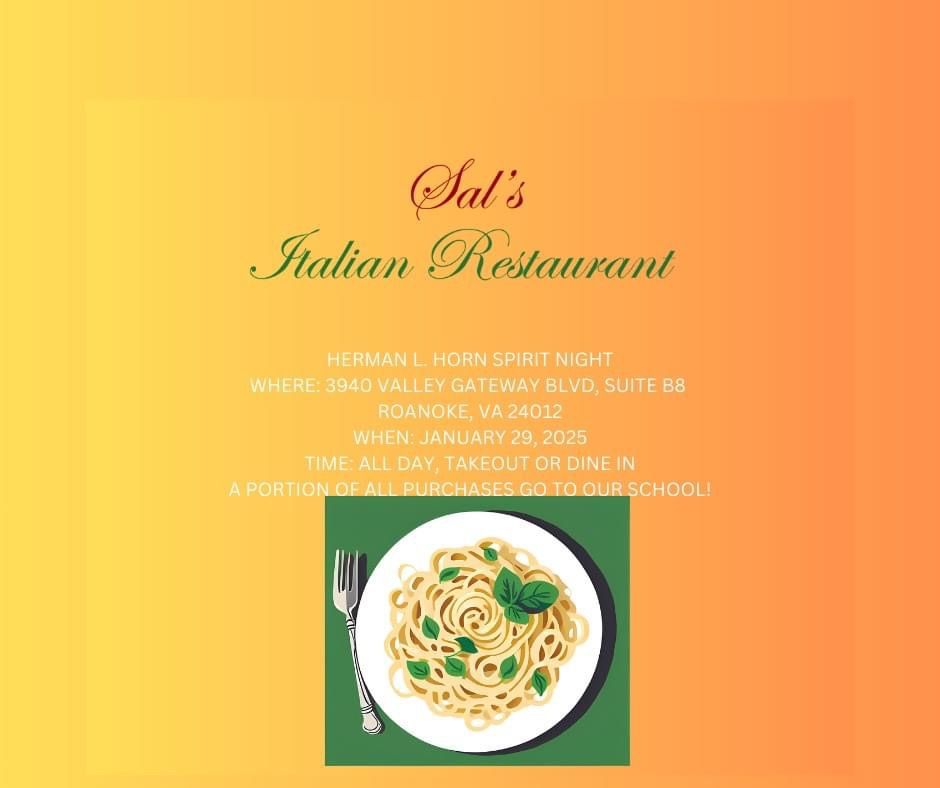 Sal\u2019s Italian Restaurant Spirit Night