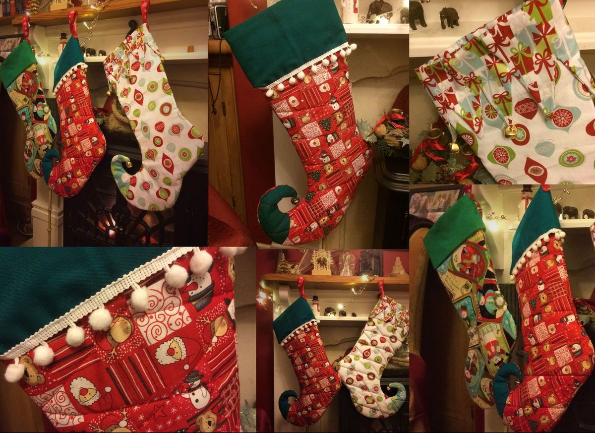 Christmas stockings with Cabbage Rose 