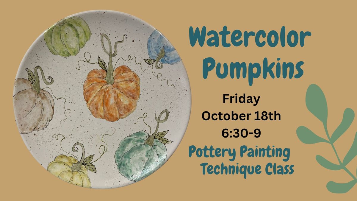 Watercolor Pumpkin Platter Class