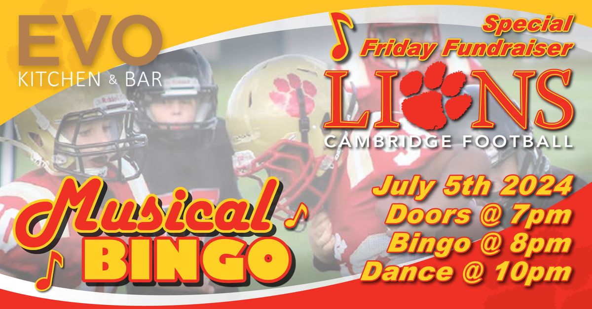 Musical Bingo Extravaganza with Cambridge Lions Football
