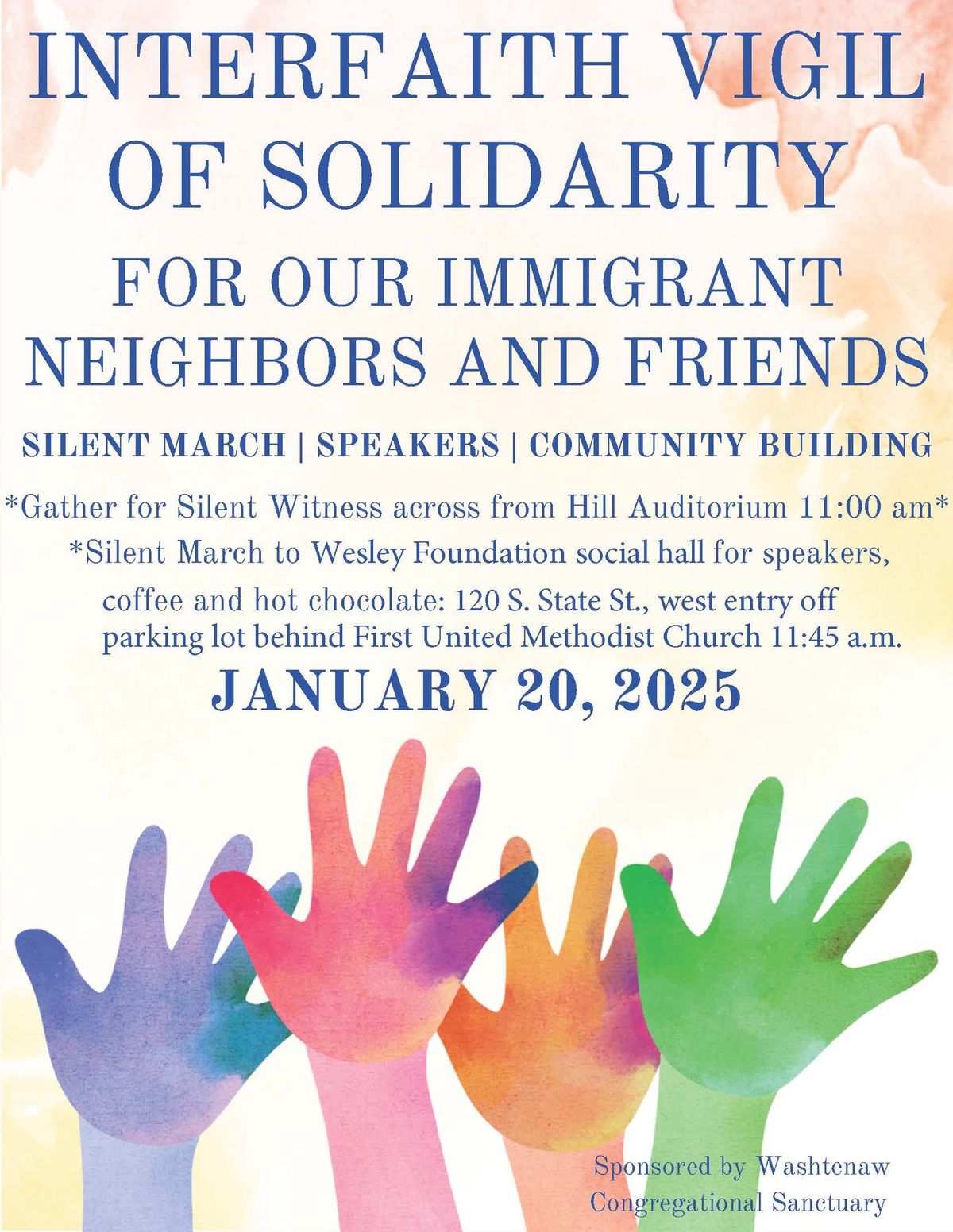 Jan. 20 vigil - solidarity with immigrants - Ann Arbor