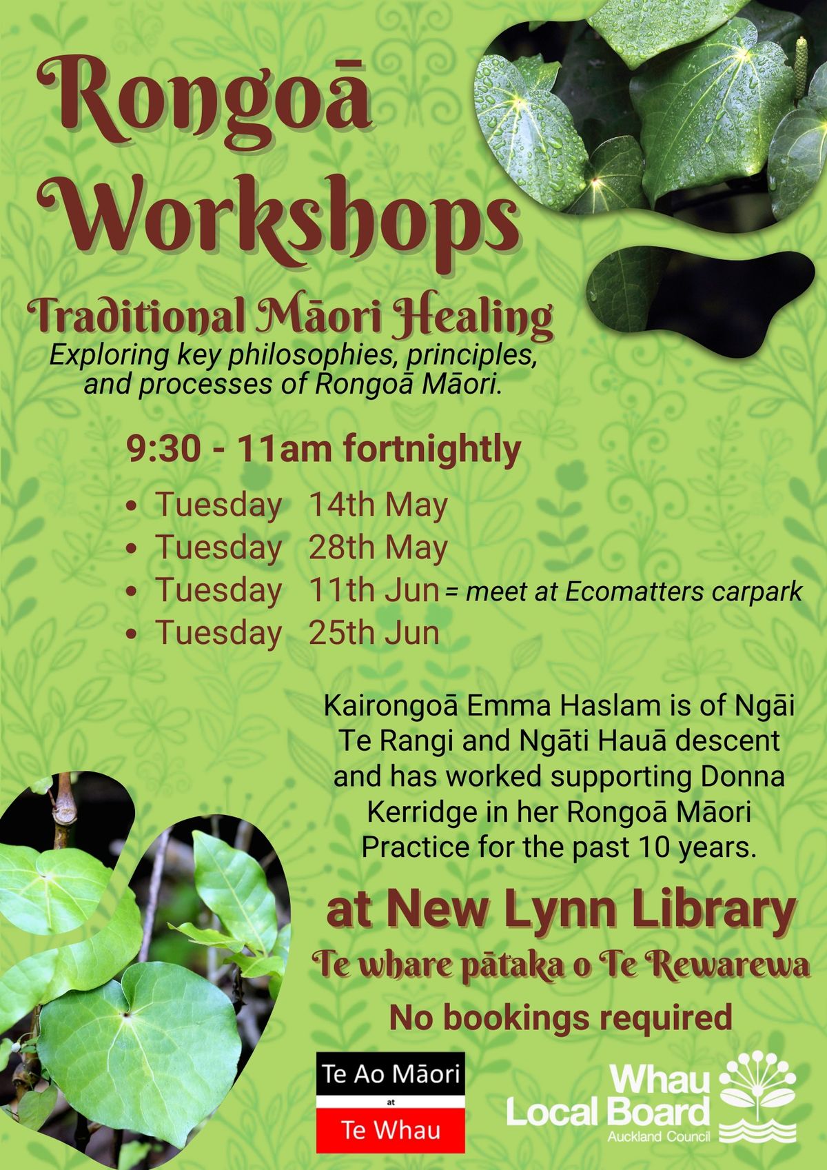 Rongo\u0101 Workshops - Traditional M\u0101ori Healing