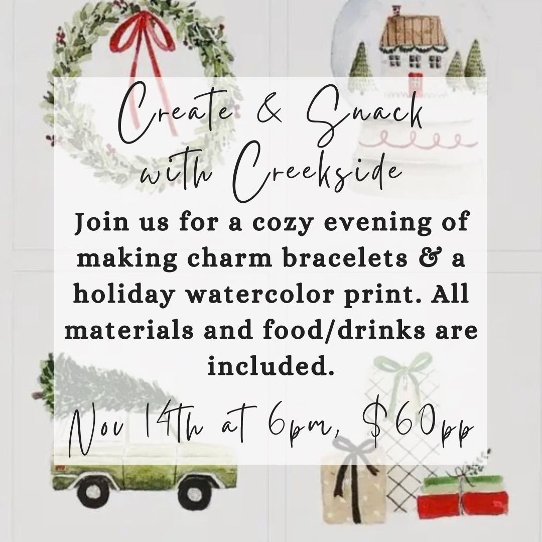 Create & Snack with Creekside - Charm Bracelet & Watercolor Workshop 