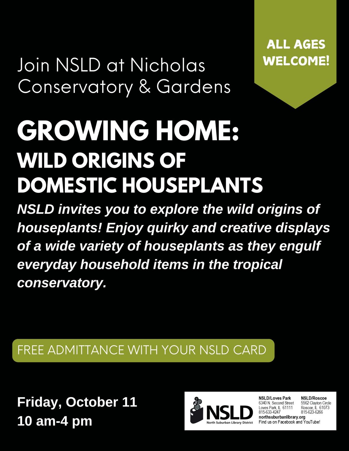 NSLD Day at Nicholas Conservatory- Growing Home: Wild Origins of Domestic House Plants