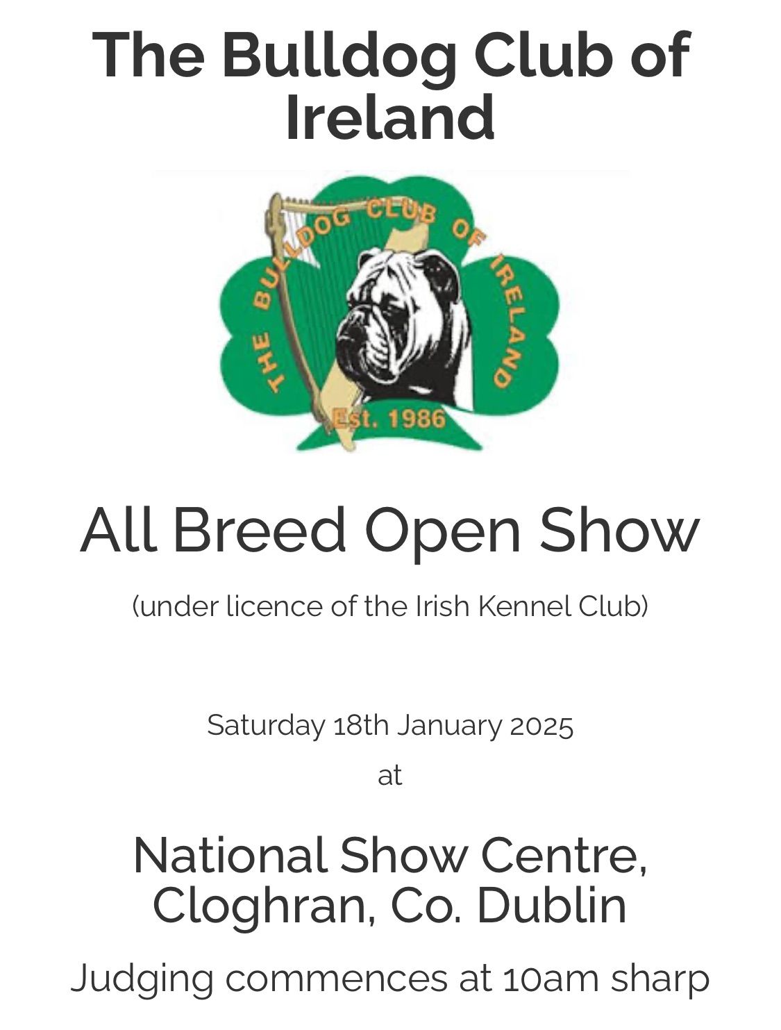 Bulldog Club of Ireland All Breed Open Show