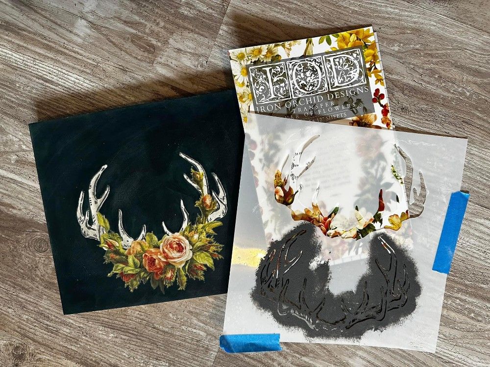 Mixed Media Antler Sign Workshop - Intro to Decoupage, Raised Stenciling and Transfers