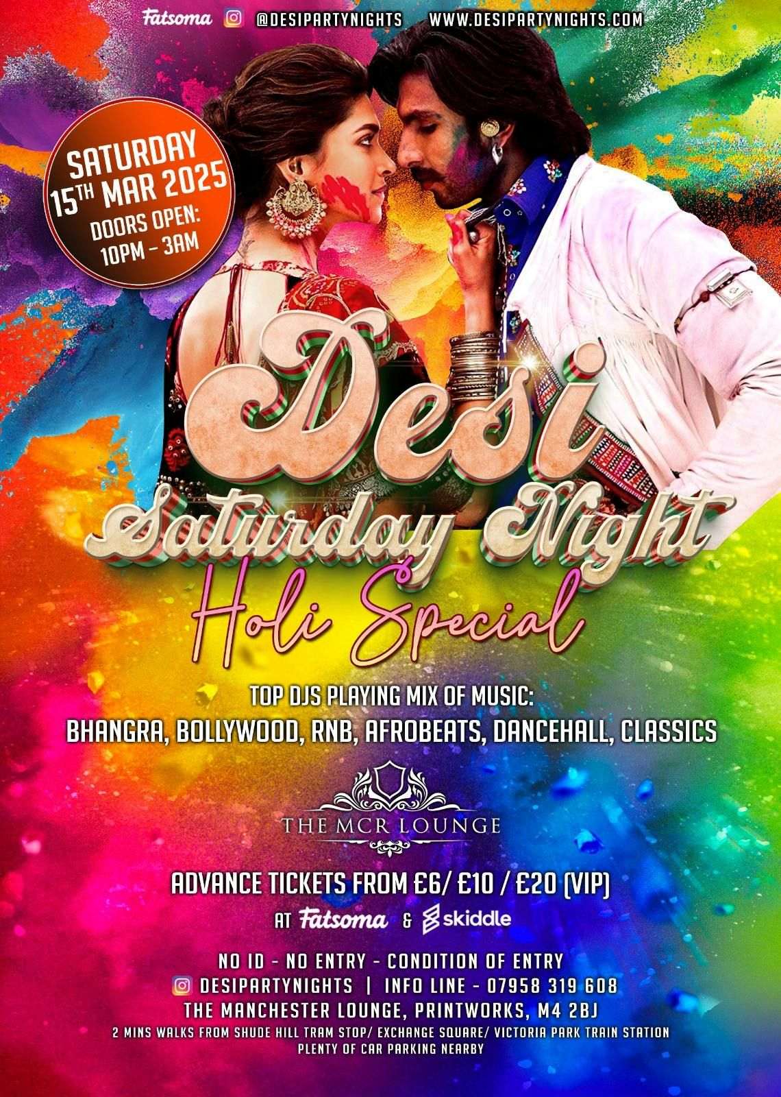 Desi Saturday Night Manchester: Holi Special