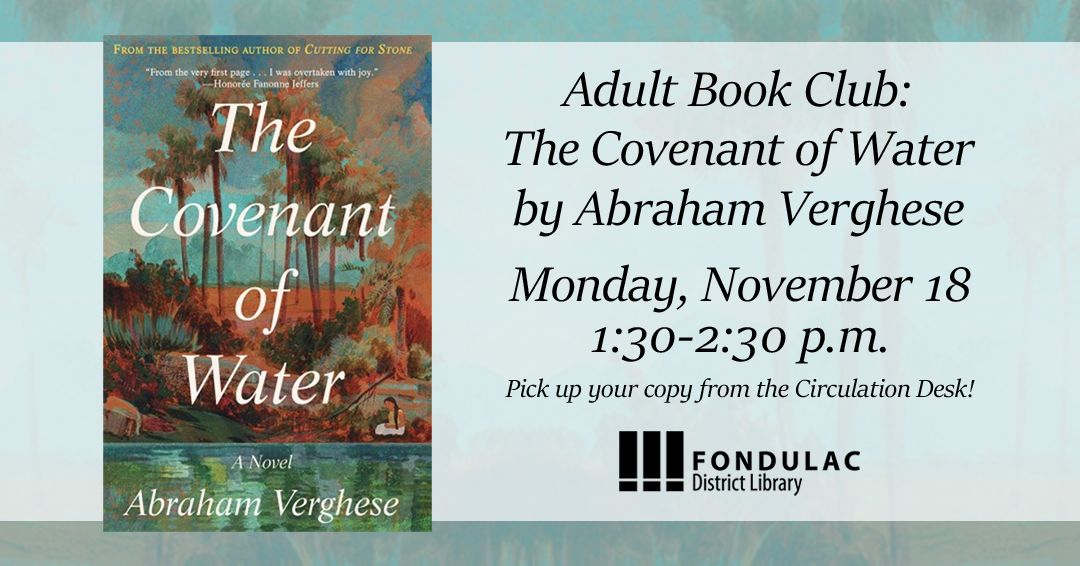 Adult Book Club: The Covenant of Water