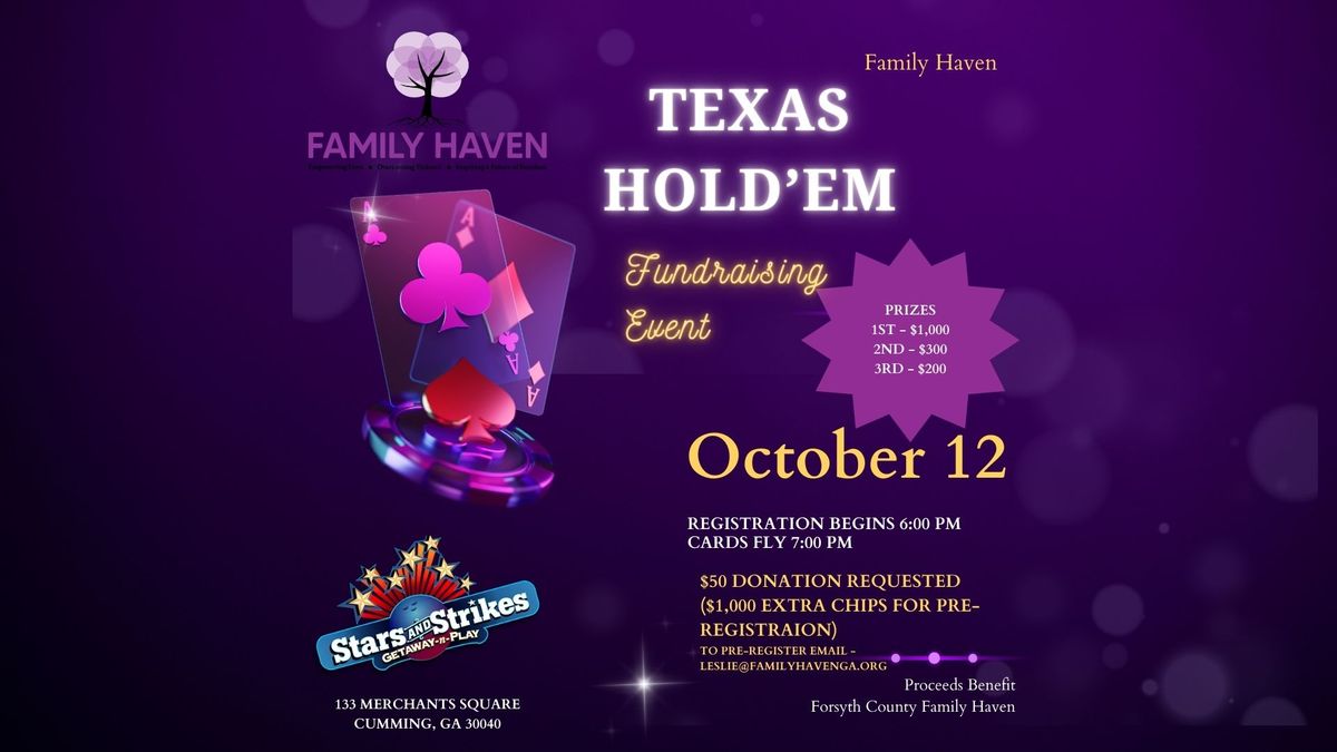 Family Haven Poker Tournament Fundraising Event