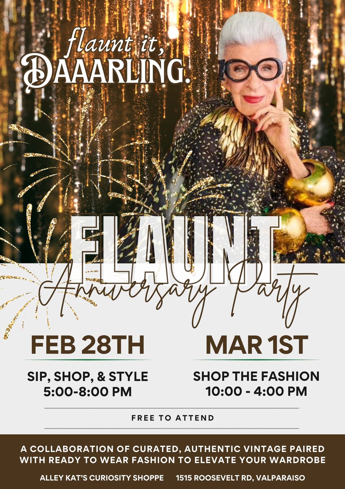 Flaunt Anniversary Party -- Vintage and Curated Fashion!