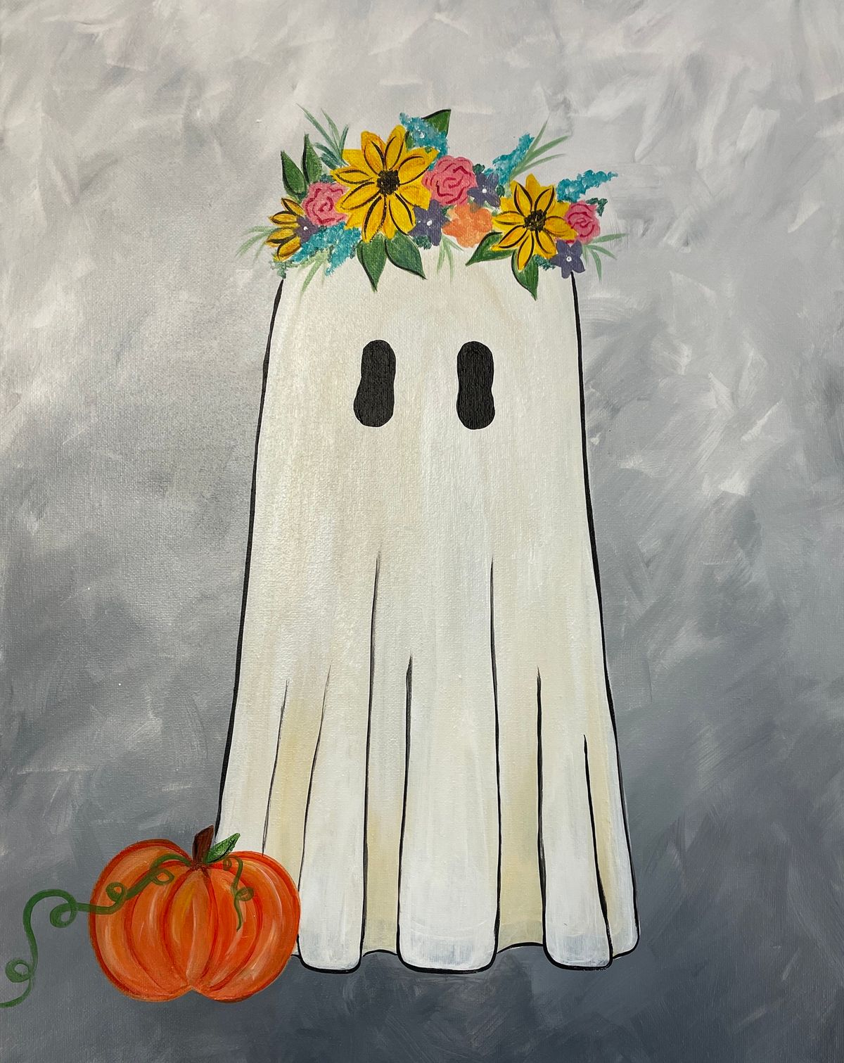 Wine Down Wednesday Includes 1 Drink! Ghost Paint & Sip Canvas Class