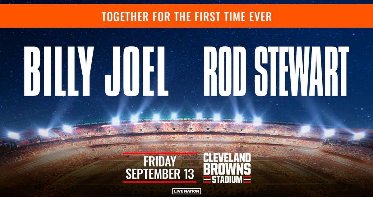 Billy Joel with Rod Stewart at Yankee Stadium