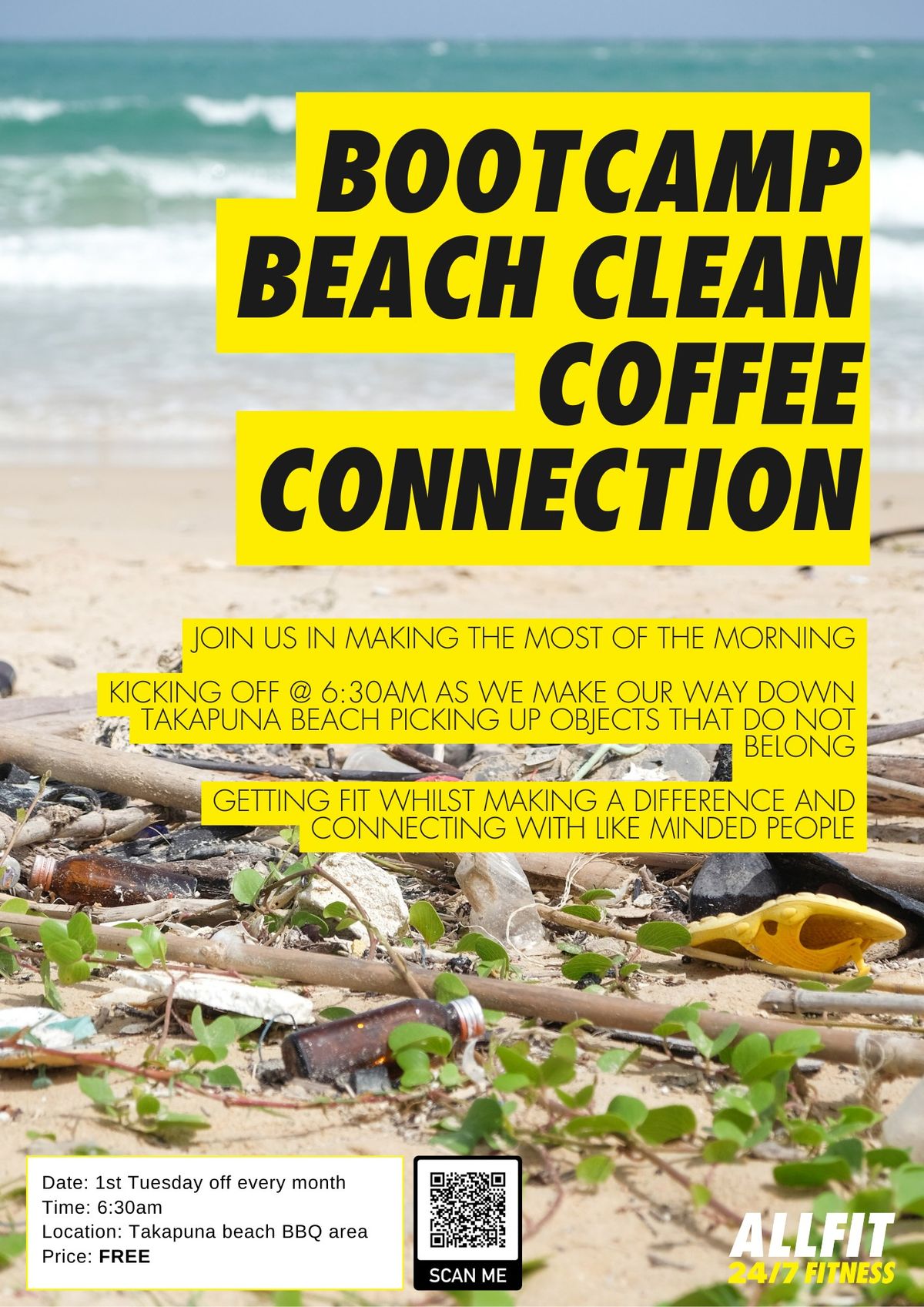 BEACH CLEAN - BOOTCAMP - COFFEE - CONECTION 