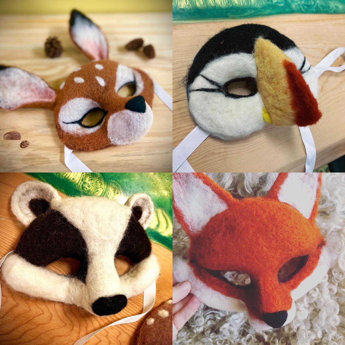 Needle Felting Animal Masks - $65