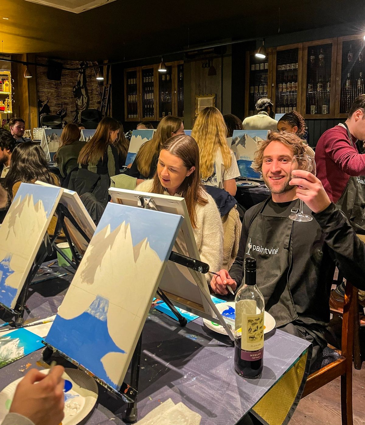 Paint and Sip - Bob Ross Snowy Mountains | The Counting House