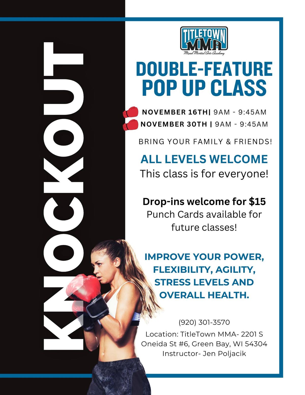 Saturday Knock Out's November Drop-In!