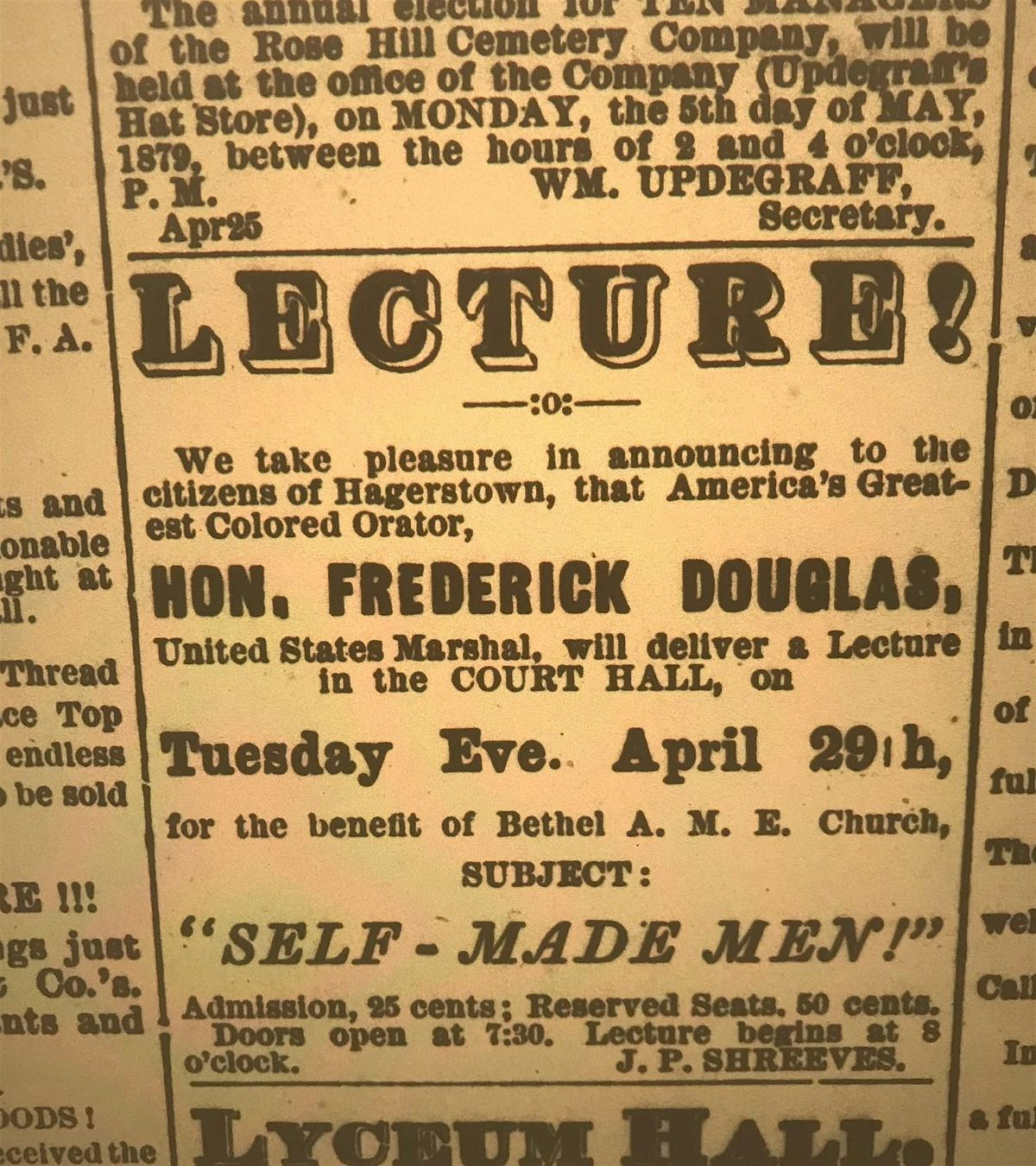 Walking Tour: Lost History of Frederick Douglass in Hagerstown