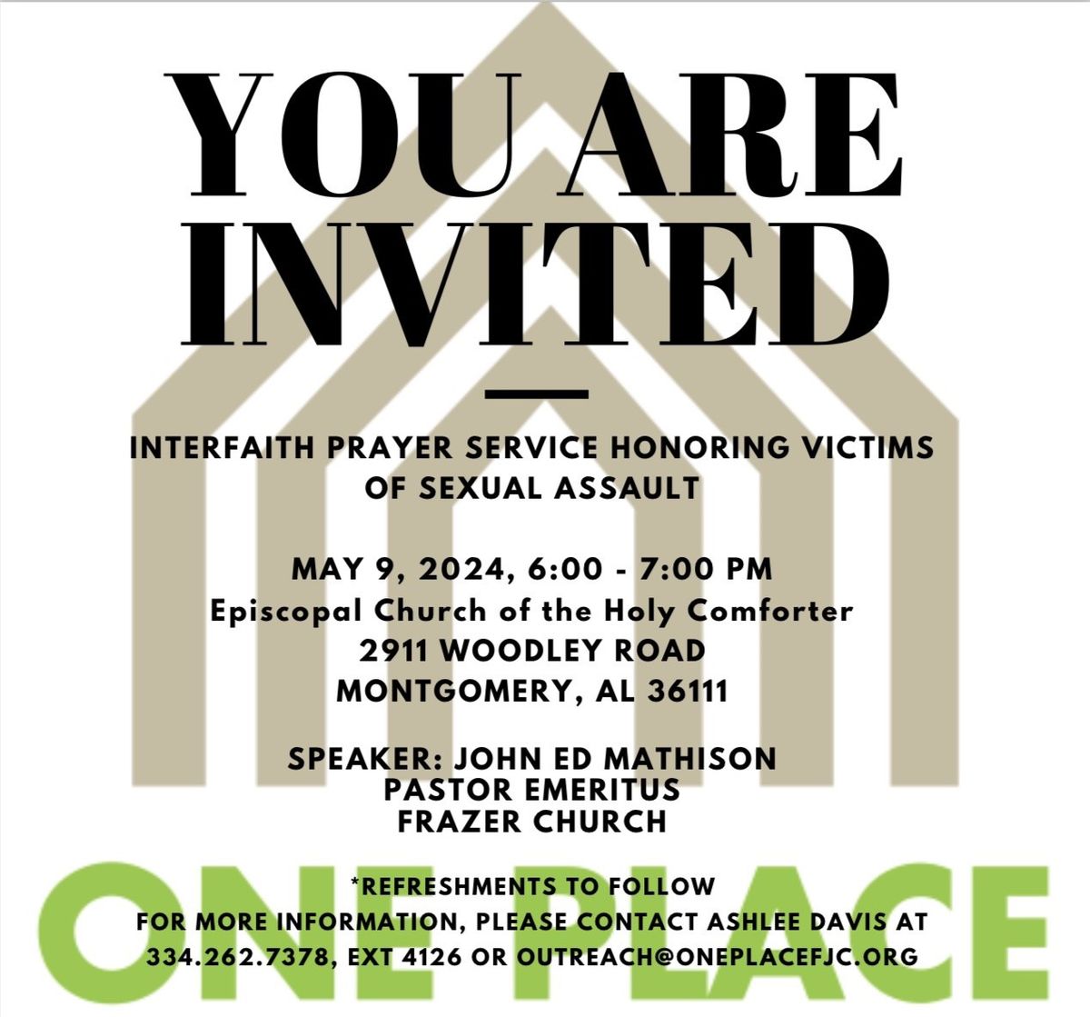 One Place Family Justice Center Interfaith Prayer Service Honoring Victims of Sexual Assault 