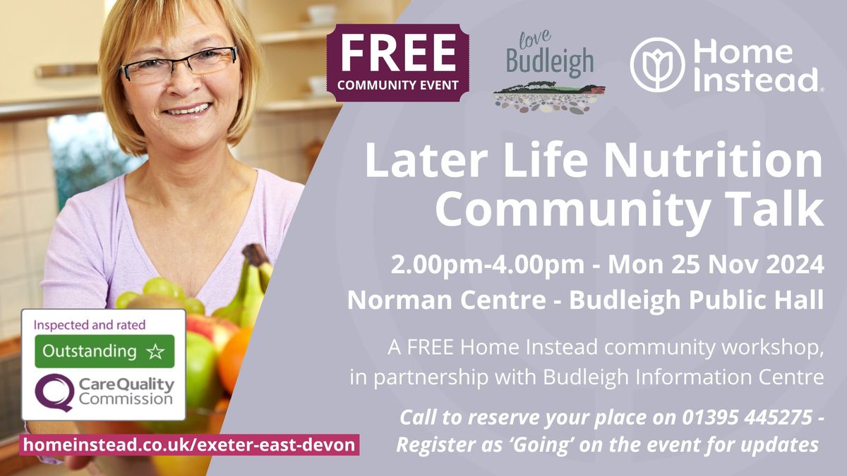 FREE Later Life Nutrition Community Talk with Home Instead