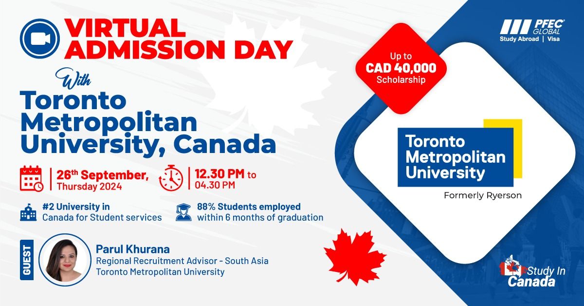 Virtual Admission Day with Toronto Metropolitan University, Canada