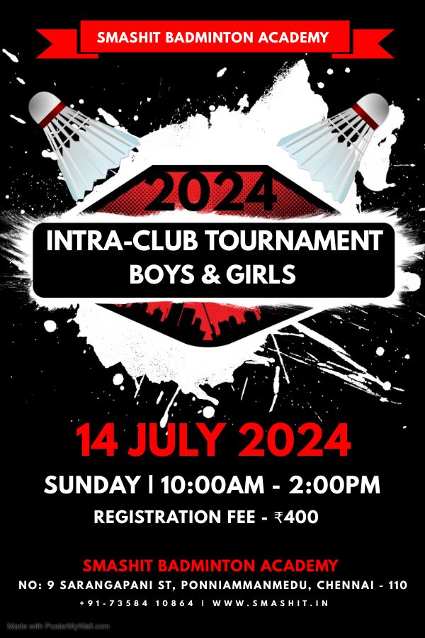 Intra-club Badminton Tournament for Boys & Girls