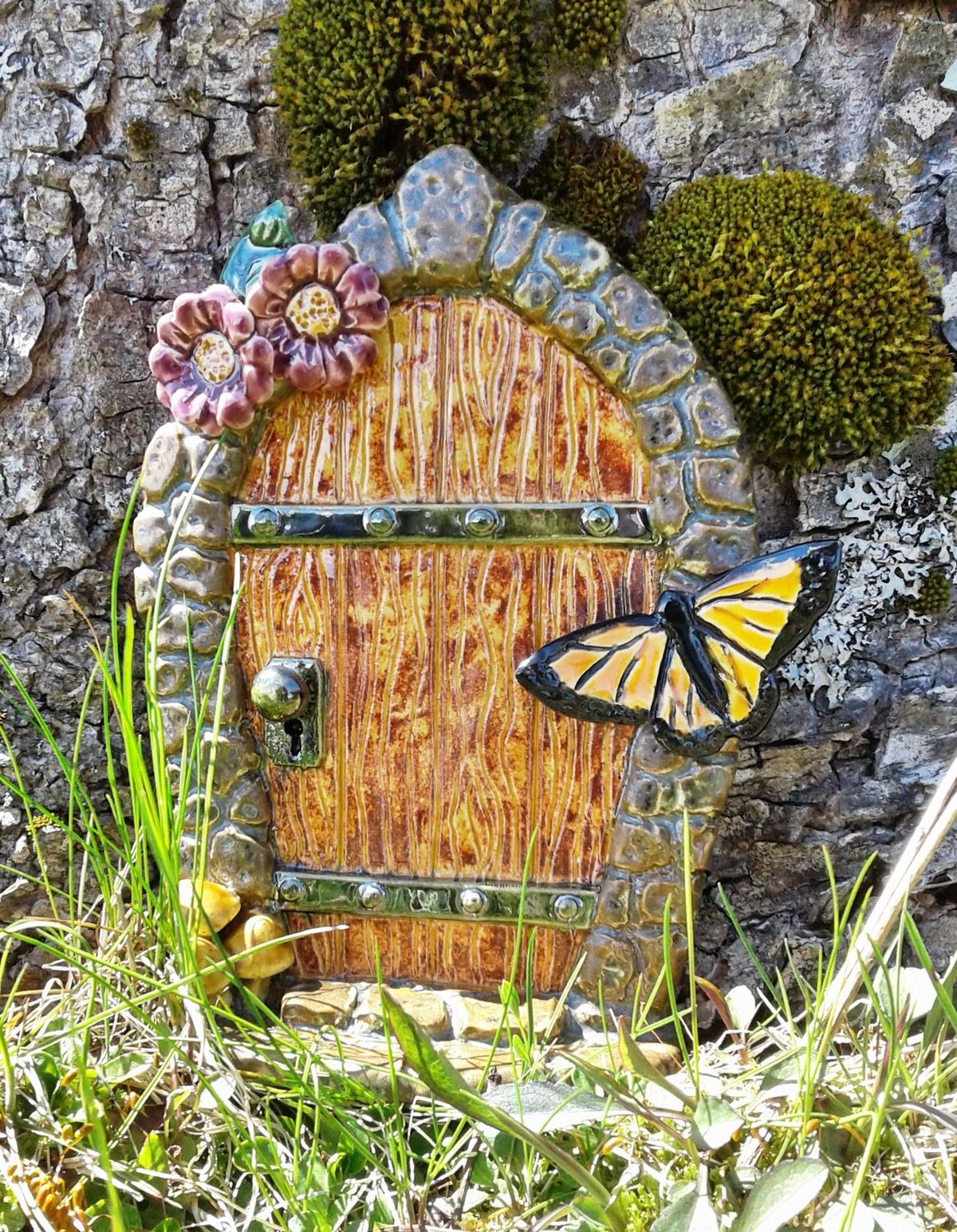 Hand Built Pottery Fairy Door