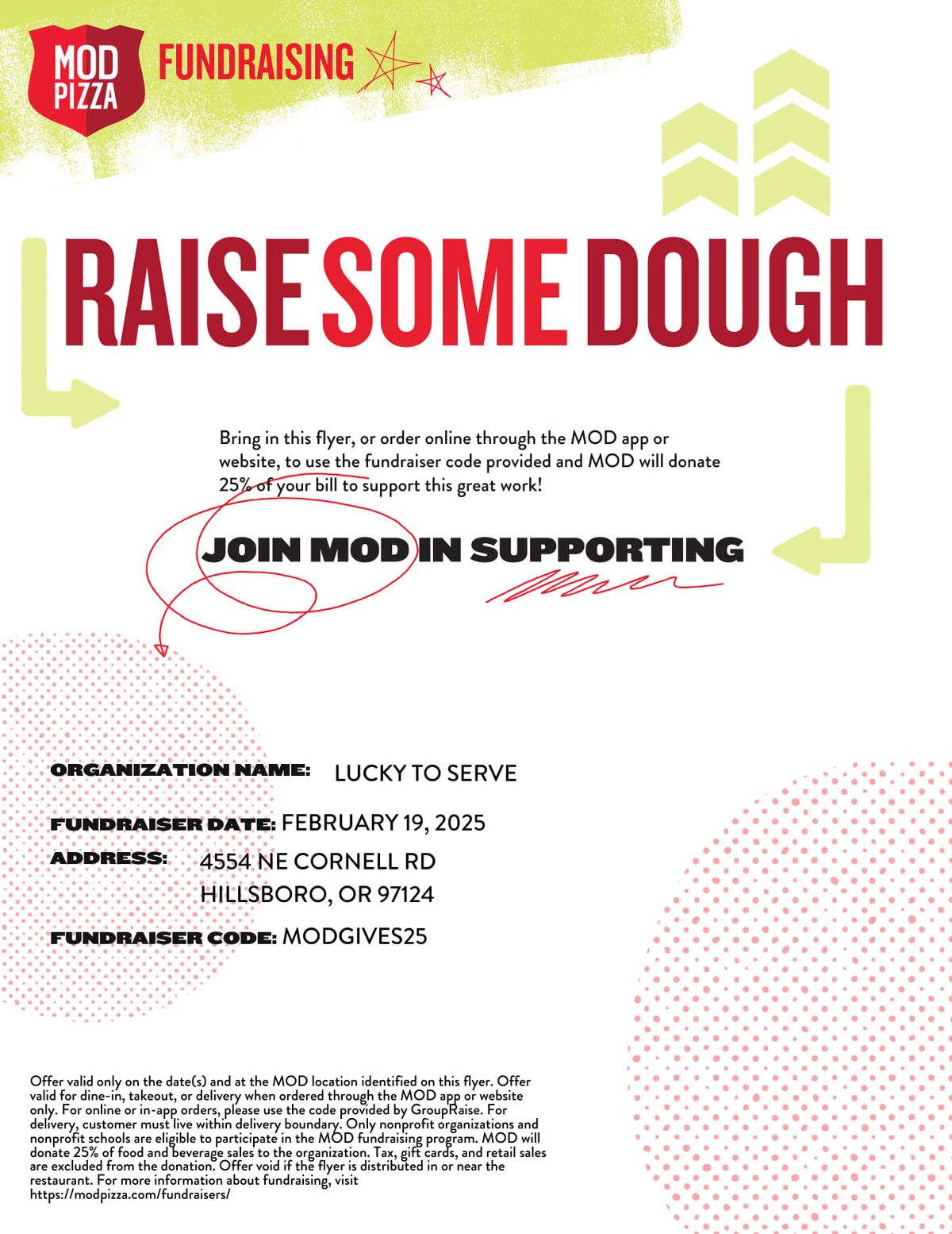 Mod Pizza Fundraiser Day