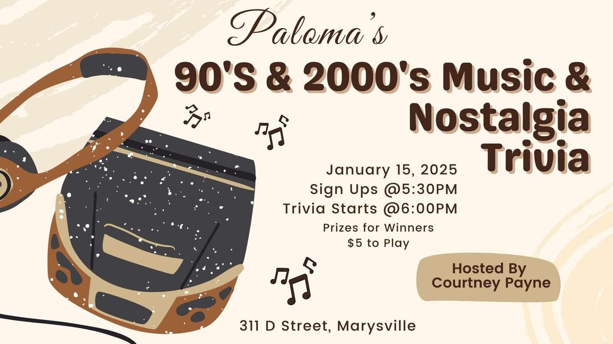 90\u2019s and 2000\u2019s music & nostalgia trivia night