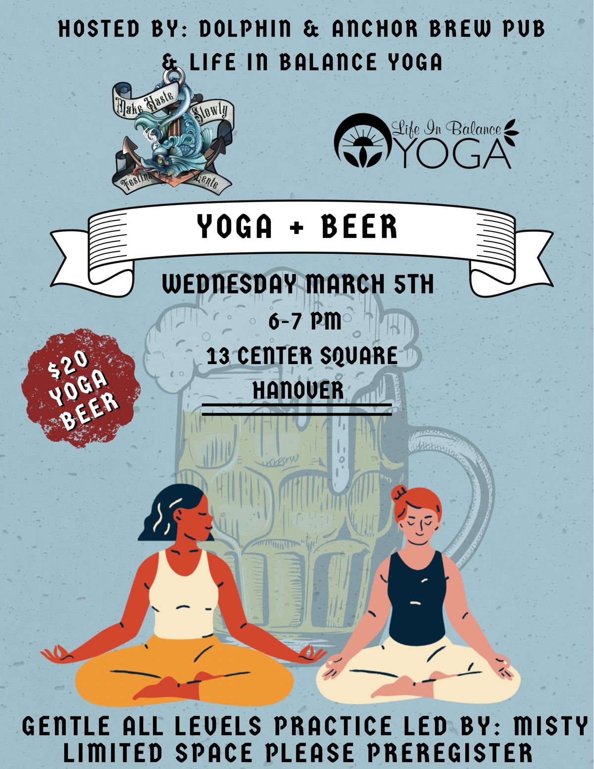 Yoga + Beer w Dolphin & Anchor Brew Pub 