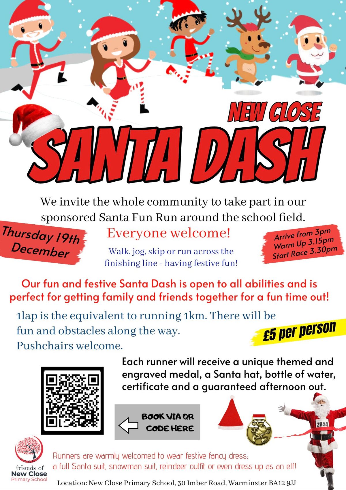 Santa Dash at New Close School, Warminster 