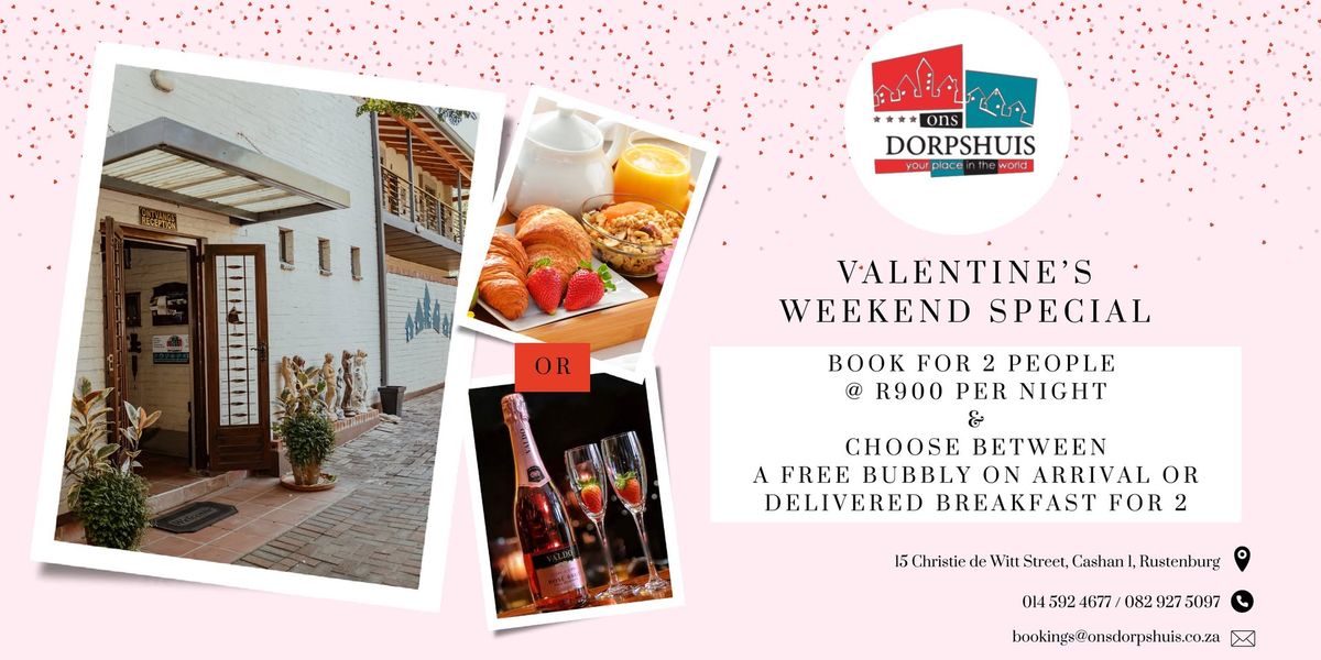 Valentines Accommodation Special @ Ons Dorpshuis