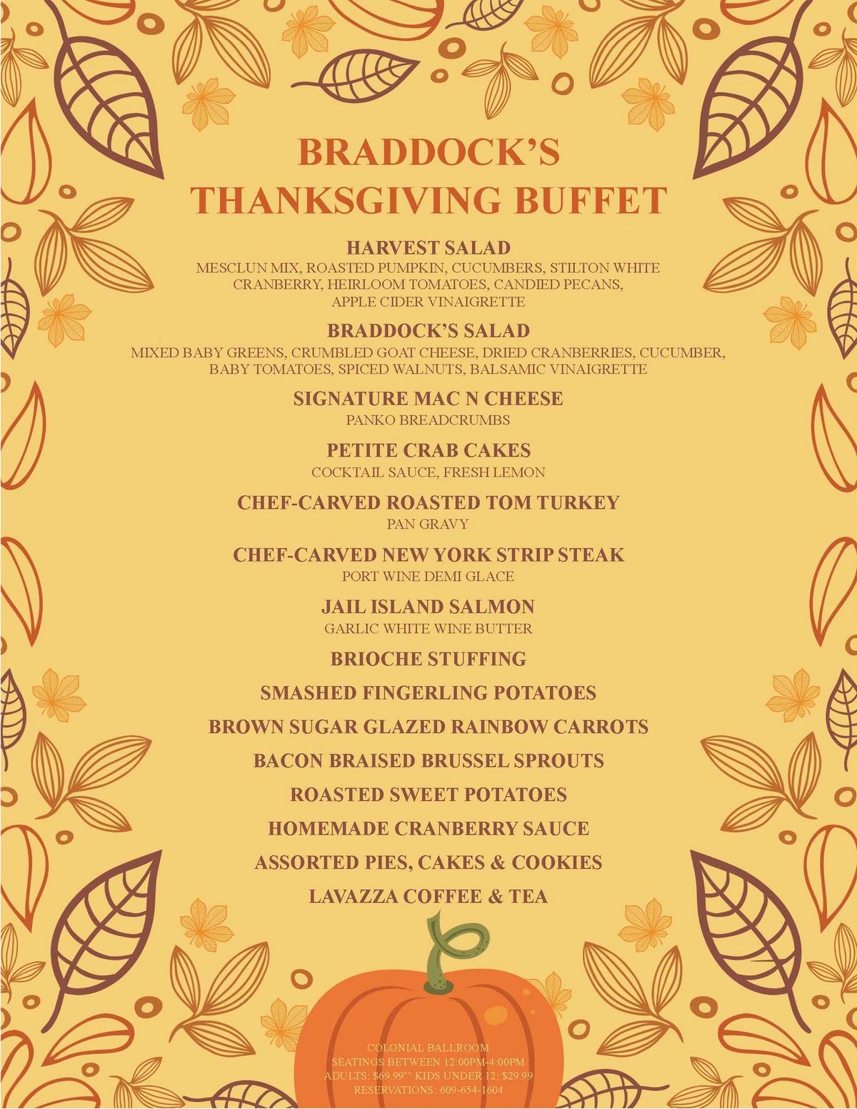 Thanksgiving Buffet At Braddock's