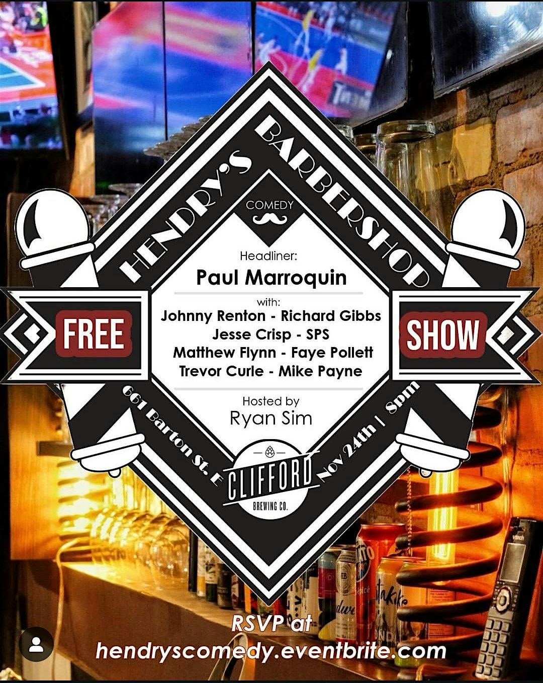 Comedy at Hendry's - Fall laughter with Paul Marroquin