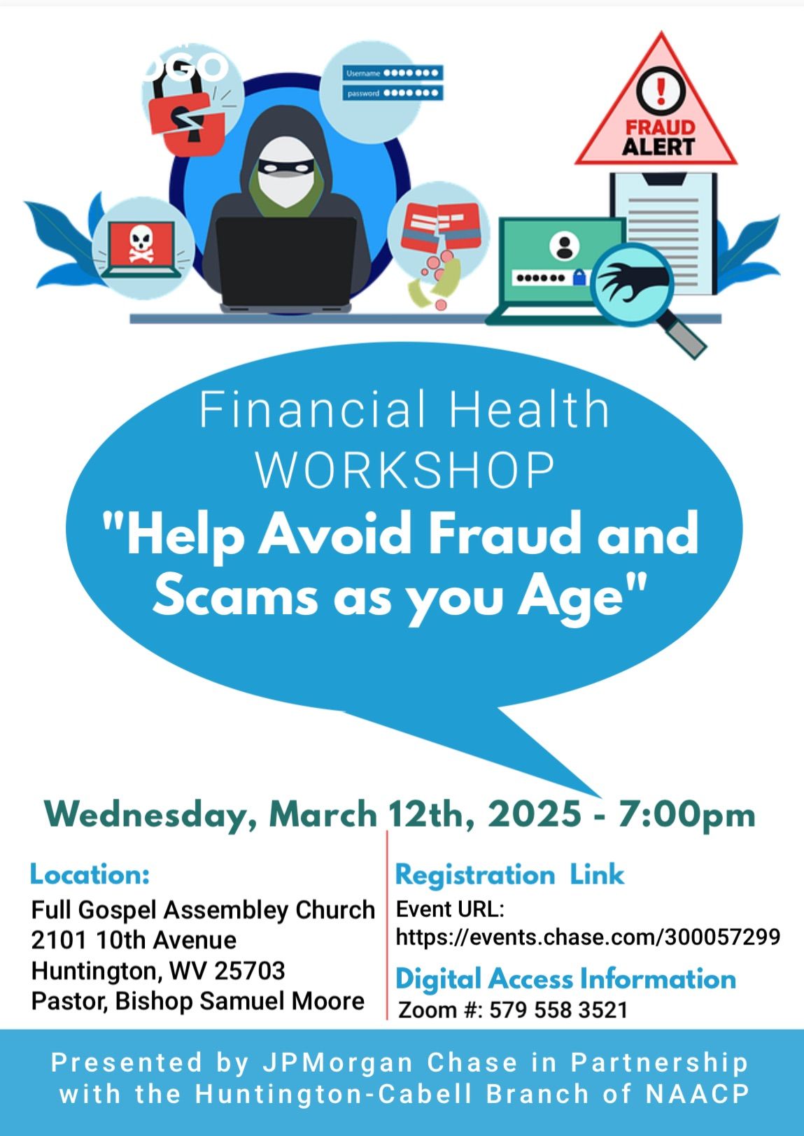 Financial Health workshop: Help Avoid Fraud and Scams as you Age!