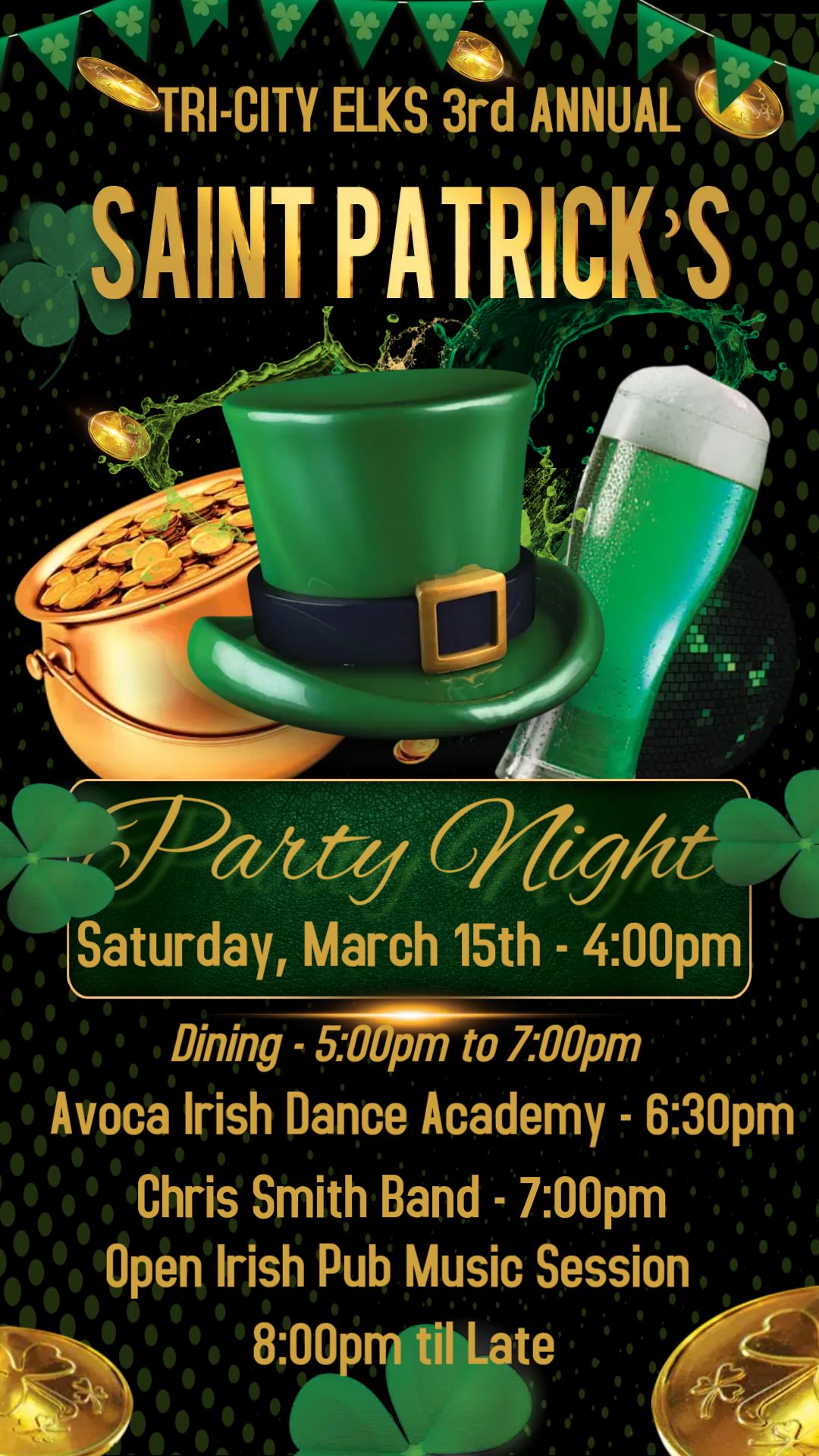 Tri City Elks 3rd Annual St. Patrick's Day Celebration