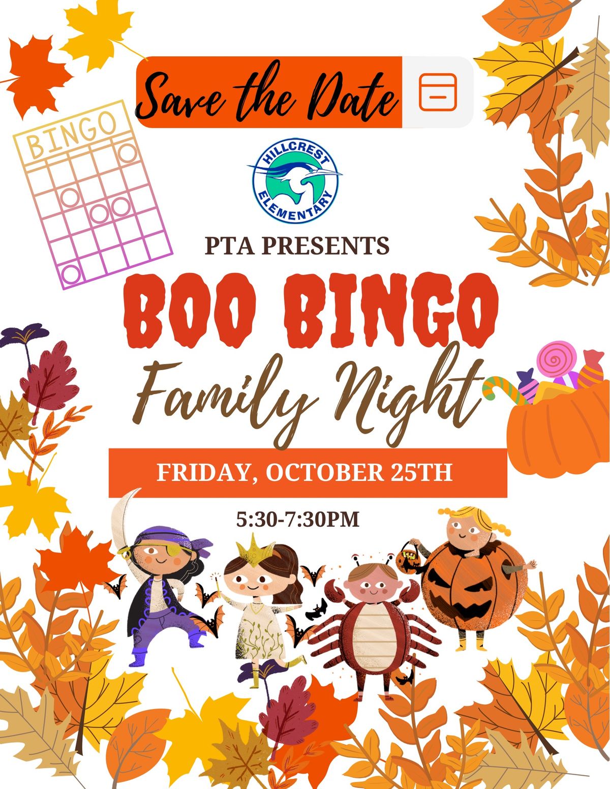 Hillcrest Elementary Boo Bingo 