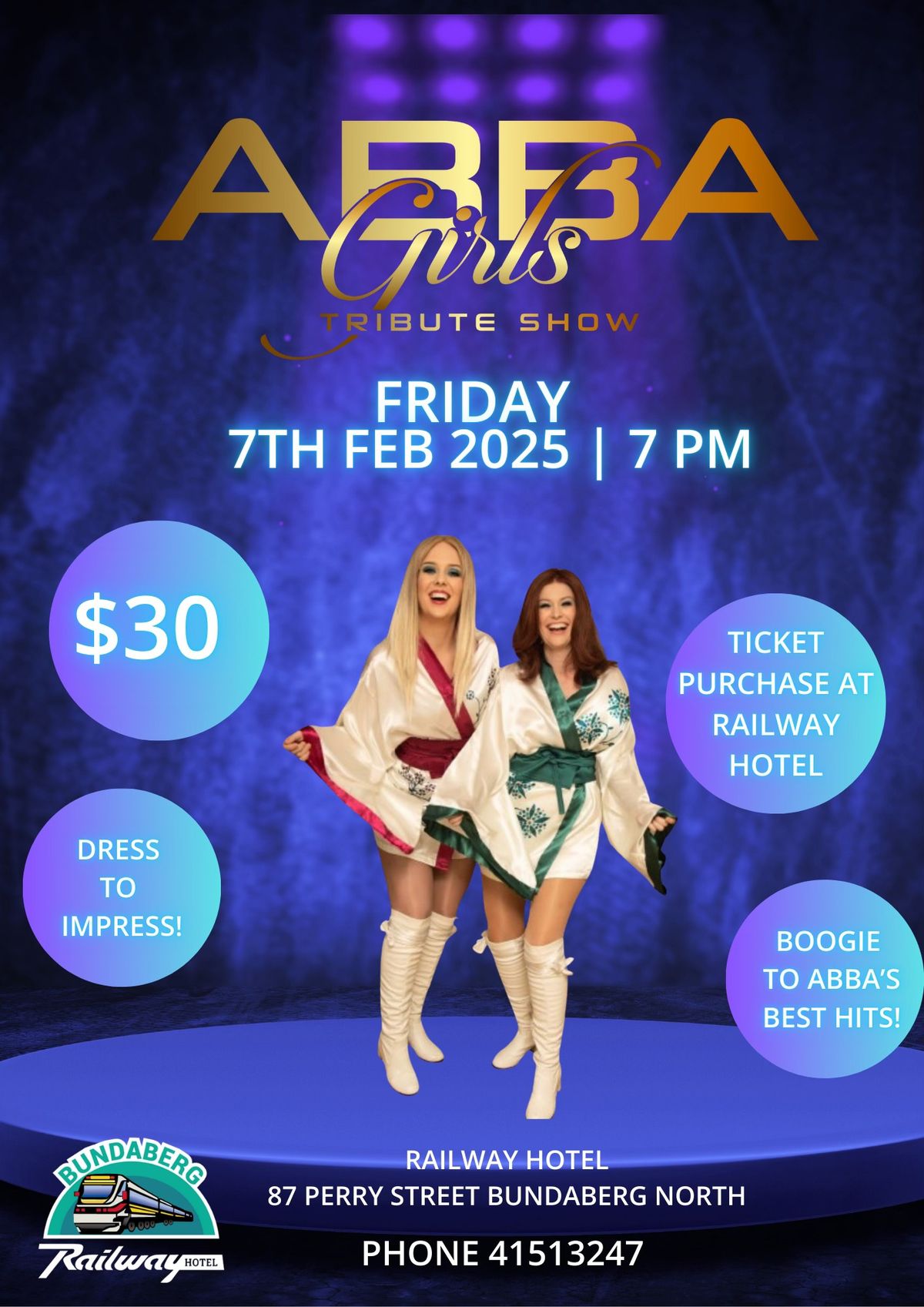 Railway Hotel Bundaberg presents Abba Girls Tribute Show!