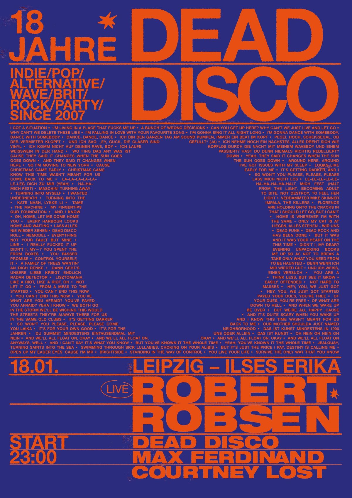 18 JAHRE DEAD DISCO w\/ ROBERT ROBSEN LIVE \/ MAX FERDINAND \/ COURTNEY LOST