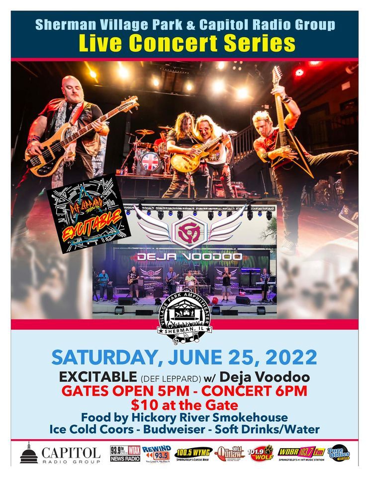 EXCITABLE a Def Leppard Tribute w/ Deja Voodoo, Sherman Village Park ...