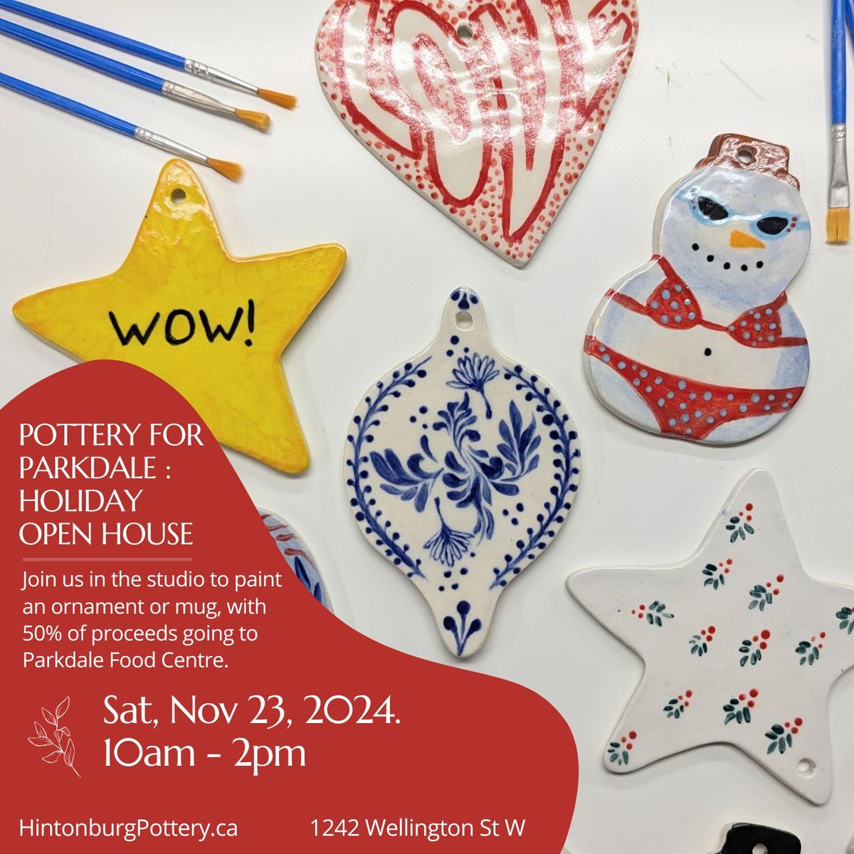 Pottery Painting and Try The Wheel : A Holiday Fundraiser for Parkdale food Centre