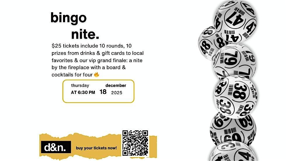 bingo - holiday edition - local women owned business prizes!