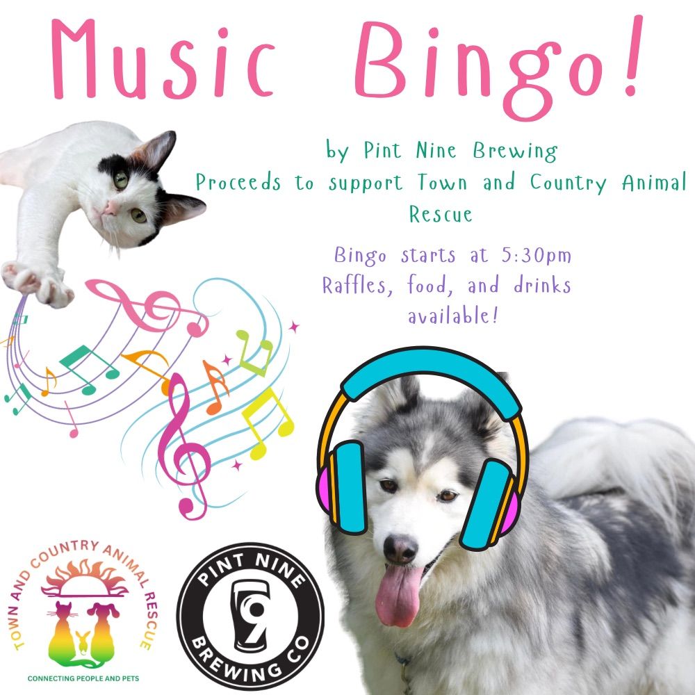 \ud83c\udfb5 Music Bingo to Support Town and Country Animal Rescue \ud83c\udfb5 