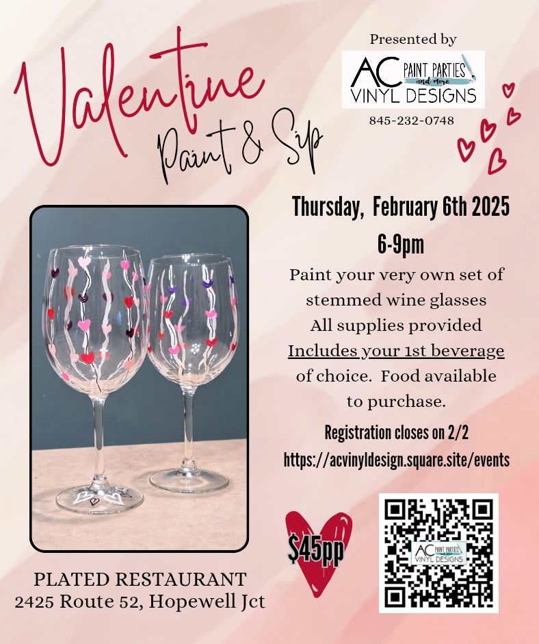 Valentine Paint and Sip Wine Glasses