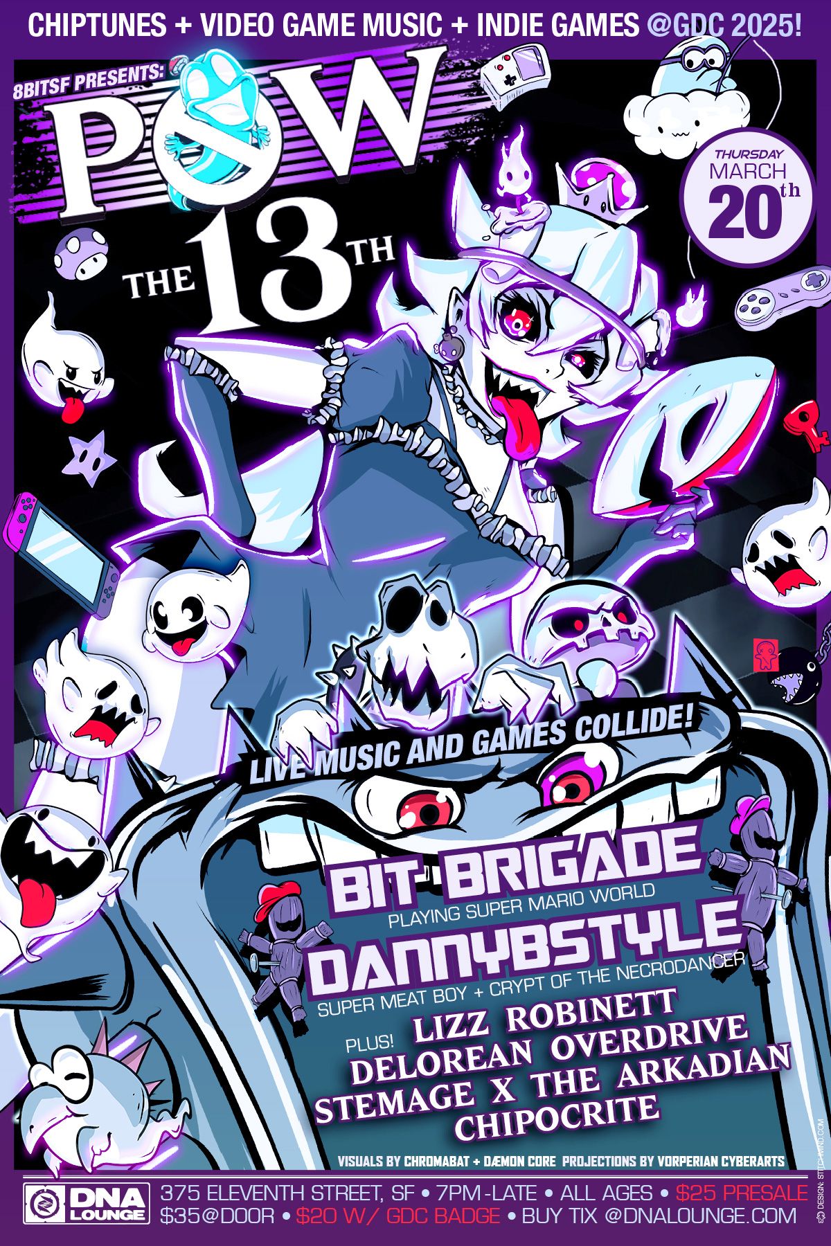 8bitSF POW the 13th @GDC: Bit Brigade, dannyBstyle, Lizz Robinett, Delorean Overdrive +MORE