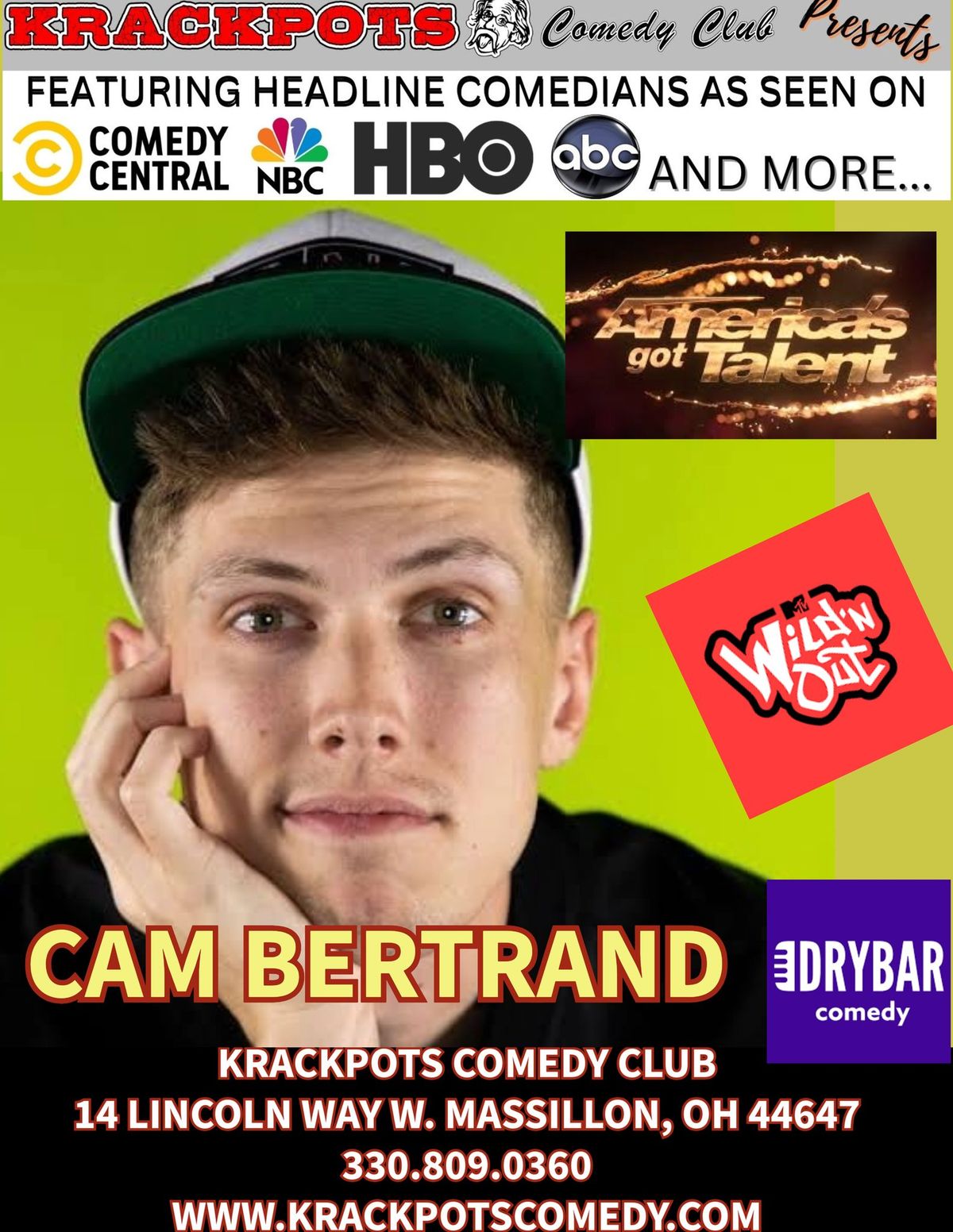 Comedian Cam Bertrand at Krackpots Comedy Club, Massillon