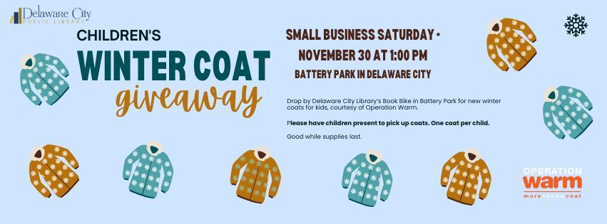 Small Business Saturday - Children's Coat Giveaway