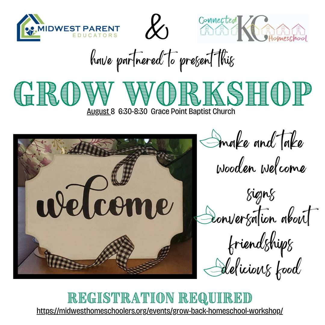 GROW workshop for homeschool moms