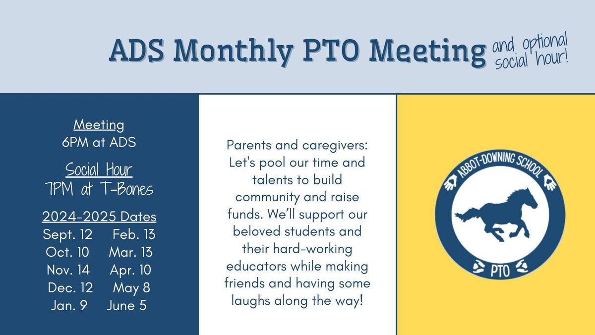 March Monthly PTO Meeting at Abbot-Downing School